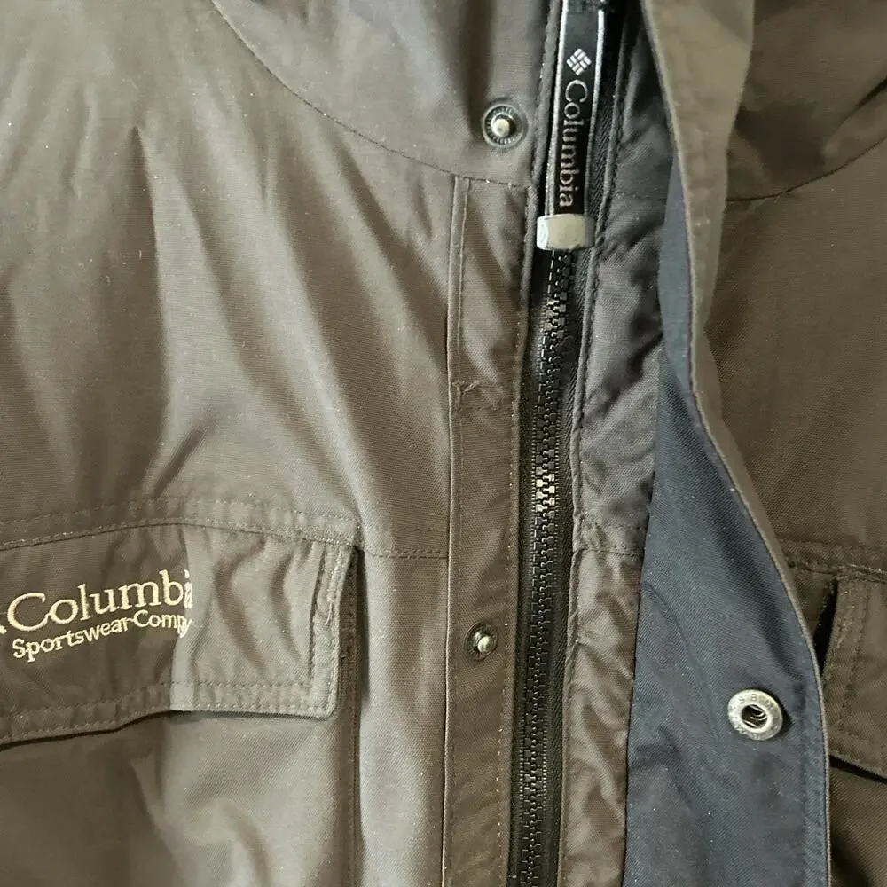 Columbia Mens Insulated Jacket Size Large dk gray - EUC